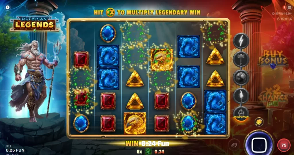 অলিম্পিক কিংবদন্তি স্লটে গেমপ্লে