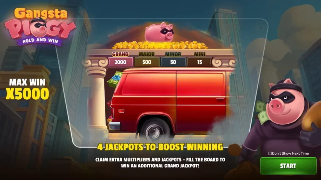 গ্যাংস্টা পিগি হোল্ড অ্যান্ড উইনে স্টার্ট স্ক্রিন গ্যাংস্টা পিগি হোল্ড অ্যান্ড উইনে স্টার্ট স্ক্রিন